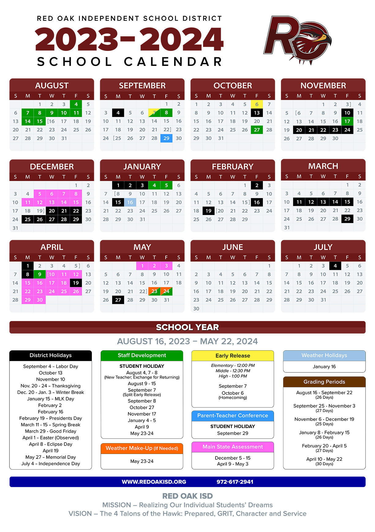 2023-2024 School Calendar